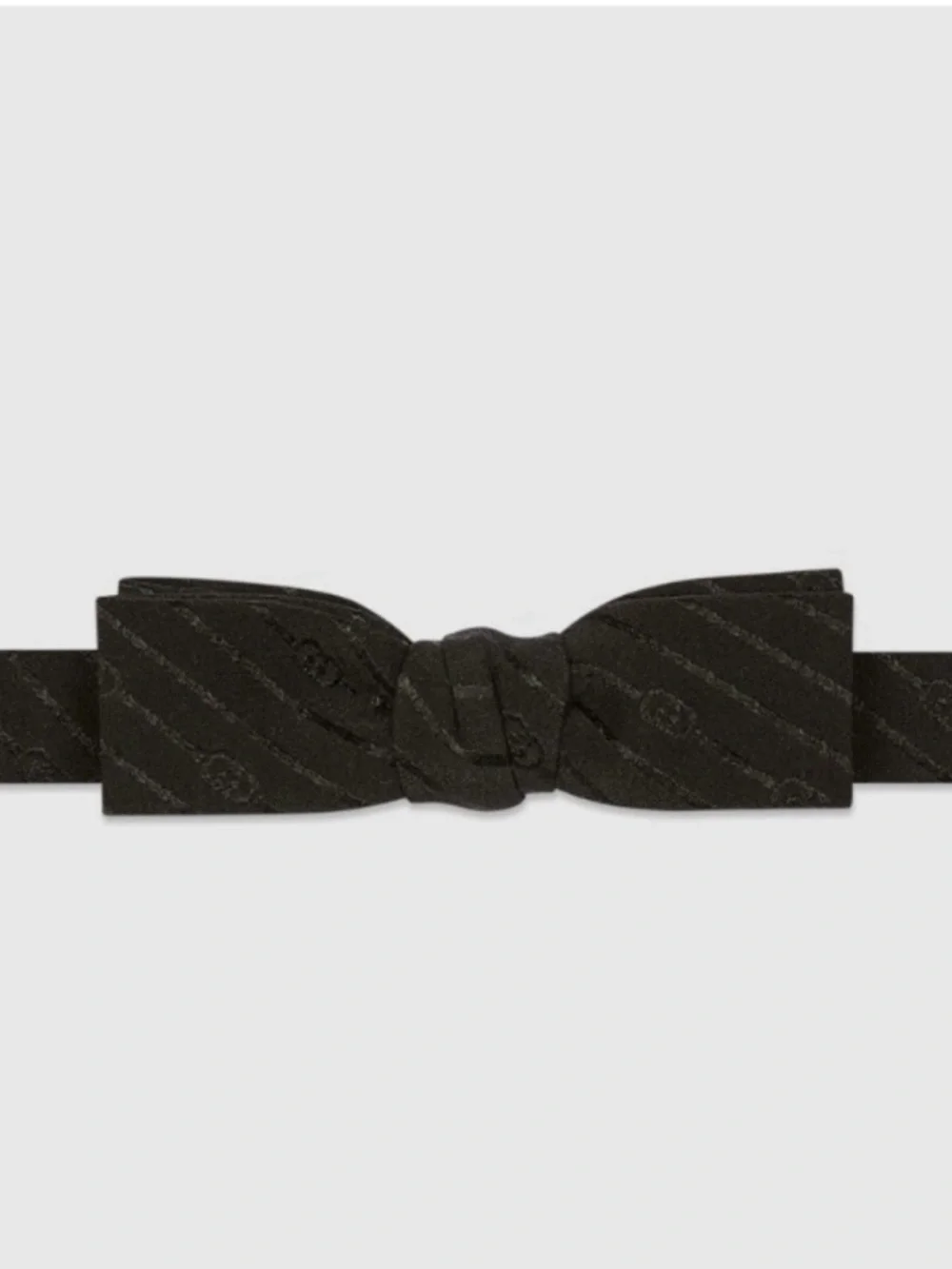 Gucci Black Bow Tie with Subtle Logo Pattern
